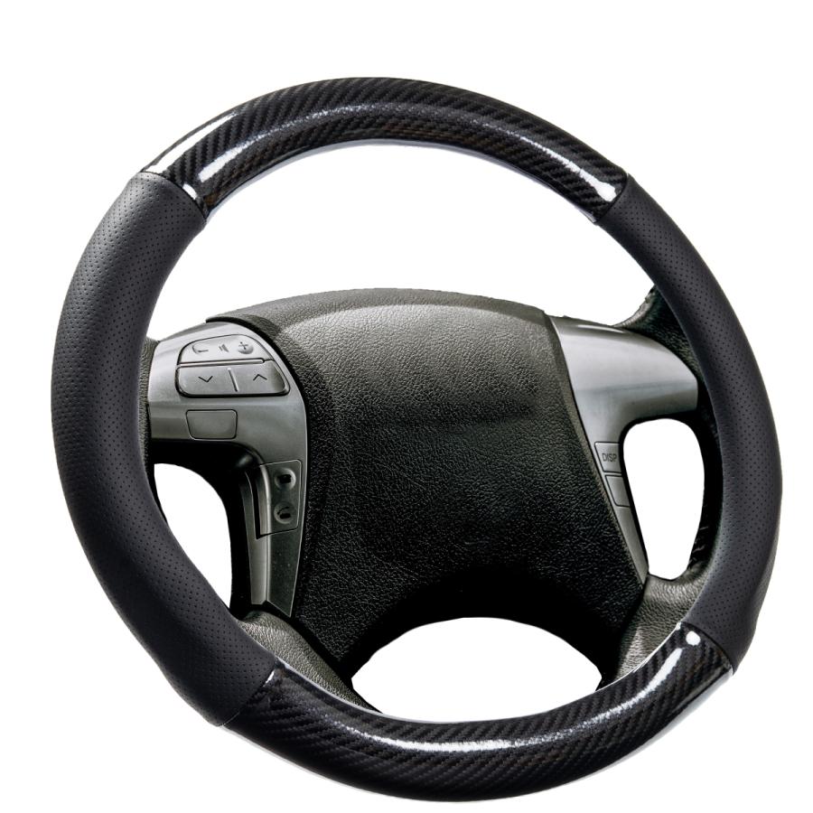 ハンドルカバー 車 普通車 軽自動車 カーボン調 ステアリングカバー 直径38cm Mサイズ おしゃれ FC ファミクリ O型 Ｄ型 |  | 15