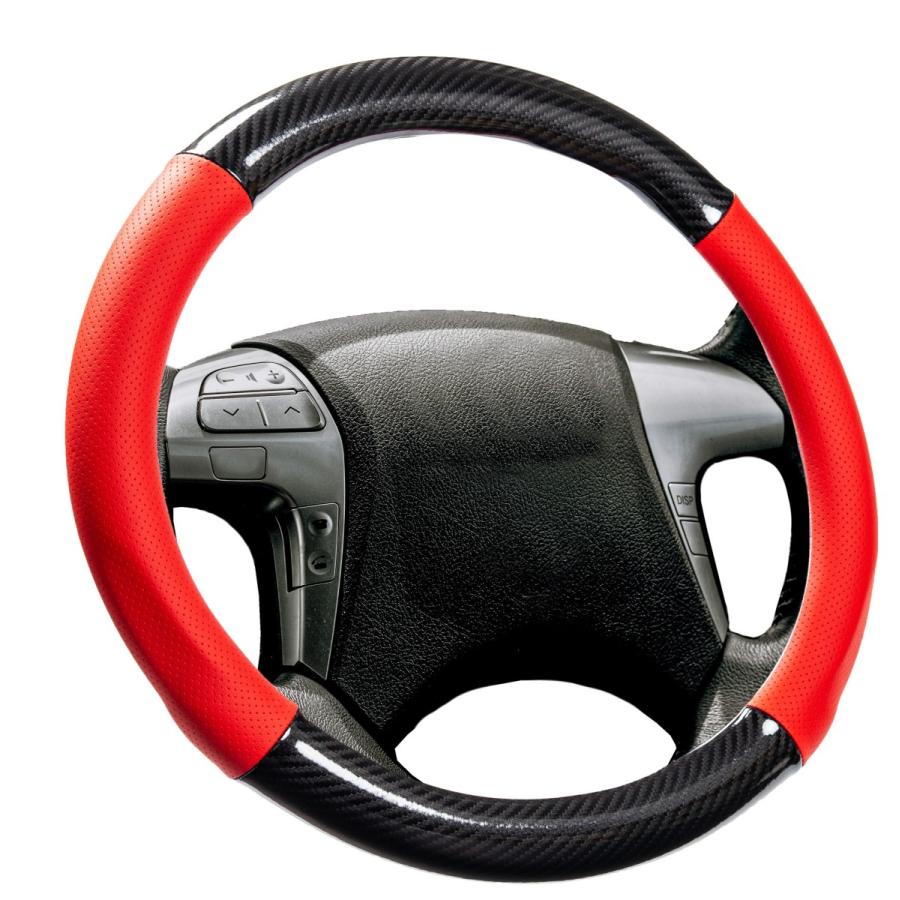 ハンドルカバー 車 普通車 軽自動車 カーボン調 ステアリングカバー 直径38cm Mサイズ おしゃれ FC ファミクリ O型 Ｄ型 |  | 17