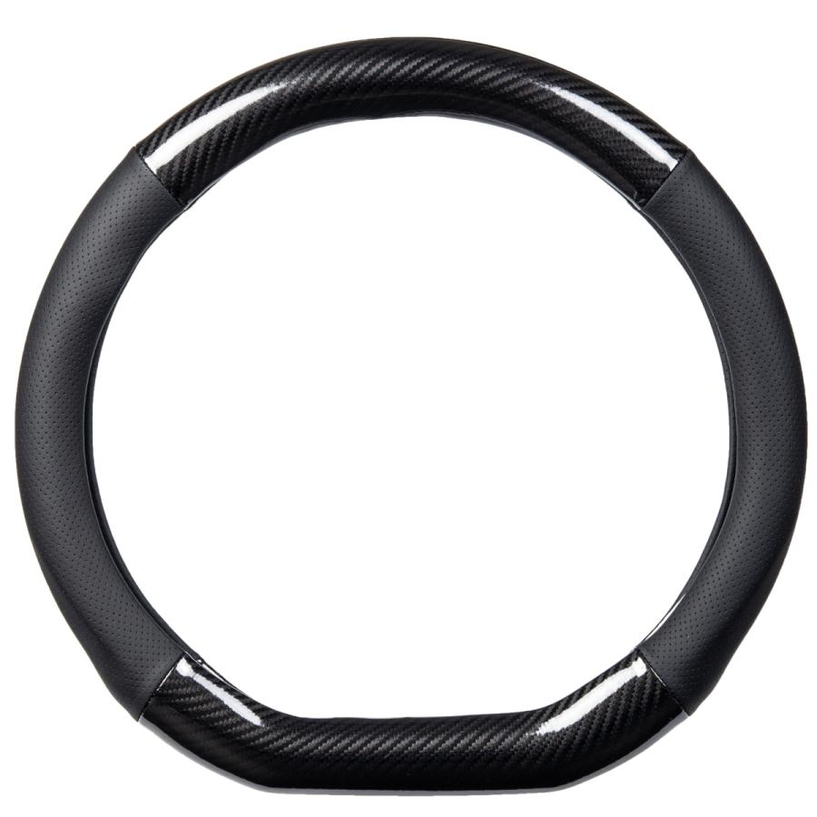 ハンドルカバー 車 普通車 軽自動車 カーボン調 ステアリングカバー 直径38cm Mサイズ おしゃれ FC ファミクリ O型 Ｄ型 |  | 01