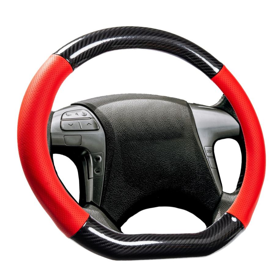 ハンドルカバー 車 普通車 軽自動車 カーボン調 ステアリングカバー 直径38cm Mサイズ おしゃれ FC ファミクリ O型 Ｄ型 |  | 20