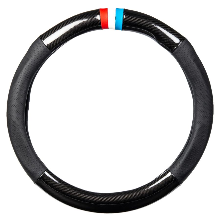 ハンドルカバー 車 普通車 軽自動車 カーボン調 ステアリングカバー 直径38cm Mサイズ おしゃれ FC ファミクリ O型 Ｄ型 |  | 12