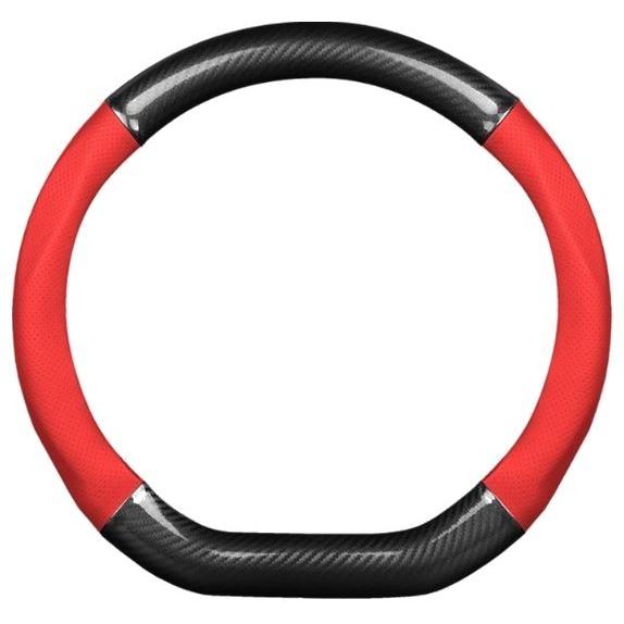 ハンドルカバー 車 普通車 軽自動車 カーボン調 ステアリングカバー 直径38cm Mサイズ おしゃれ FC ファミクリ O型 Ｄ型 |  | 03