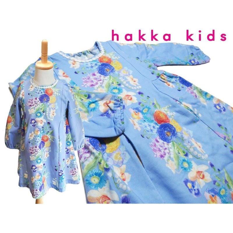 HAKKA KIDS（ハッカキッズ） ワンピース ストライプフラワープリント 