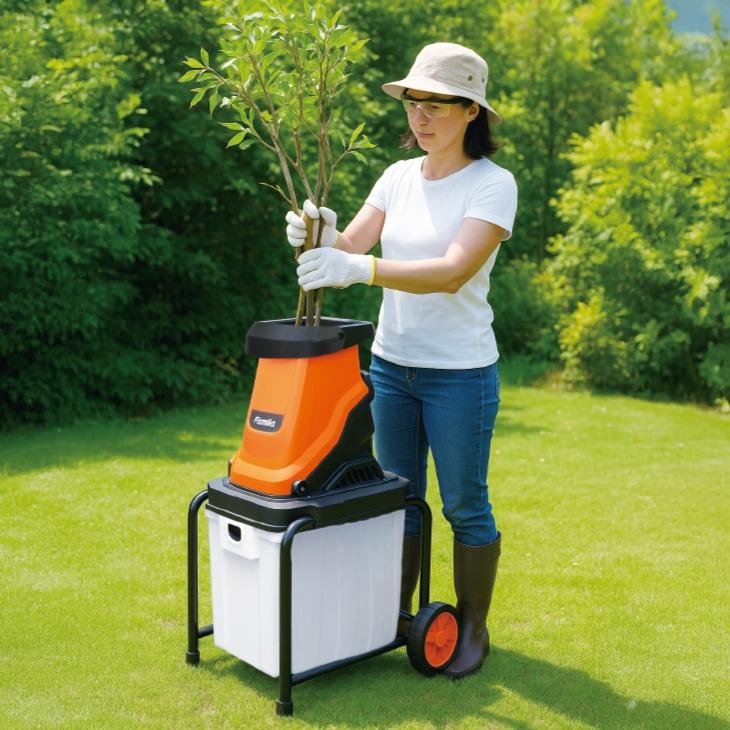ファミラ ハイパワー電動枝シュレッダー 家庭用 1500W 粉砕機 ガーデン