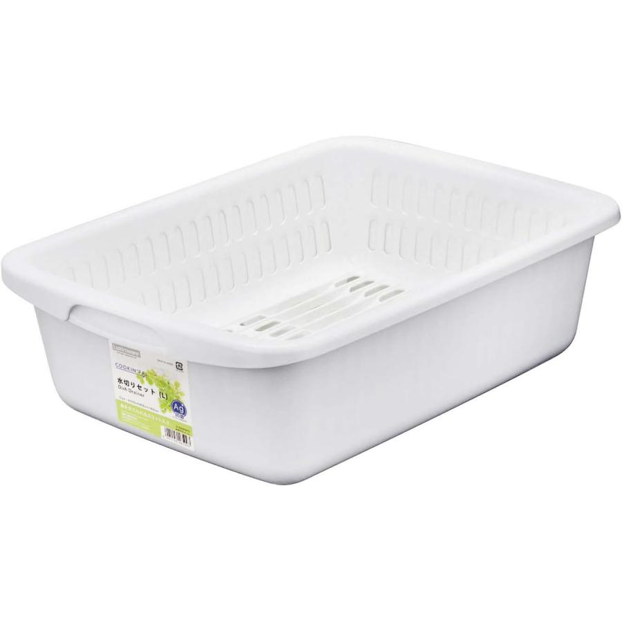 Lustroware 岩崎工業 水切りカゴ L ホワイト 幅33×奥行45×高さ Lustroware 岩崎工業 水切りカゴ L ホワイト 幅33×奥行45×高さ