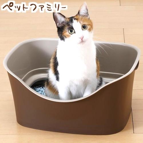 ボンビアルコン ラクラク猫トイレ Wブロック ブラウン (68100013)｜familypet