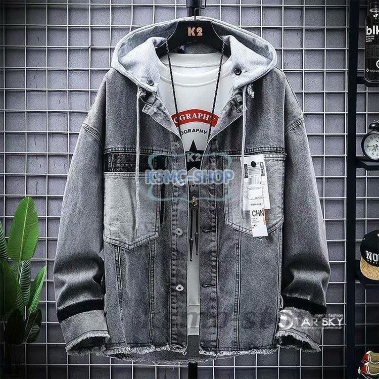 22年限定カラー パーカー メンズ スウェットデニム カットデニム デニムパーカー ジップアップパーカー 春秋 胸ポッケト ゆったり 人気ファッション 韓国風 Hanagrocare Com