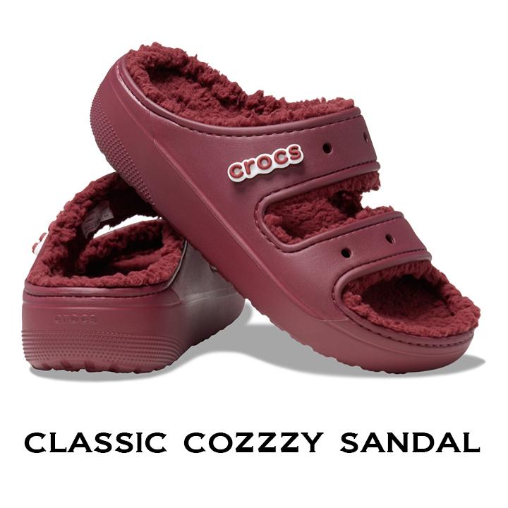 クロックス Crocs メンズ レディース ボア Classic Cozzzy Sandal クラシック コージー サンダル ガーネット 7446 612 4800 Crocs正規販売代理店 Fam 通販 Yahoo ショッピング
