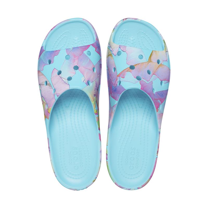 クロックス crocs【レディース サンダル】Classic Platform Palm Print Slide W/クラシック プラットフォーム パーム プリント スライド｜##｜famshoe｜03