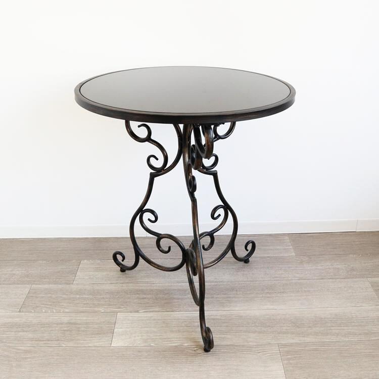 特売 アンティーク調 アイアンテーブル マーブルトップ 3194612 