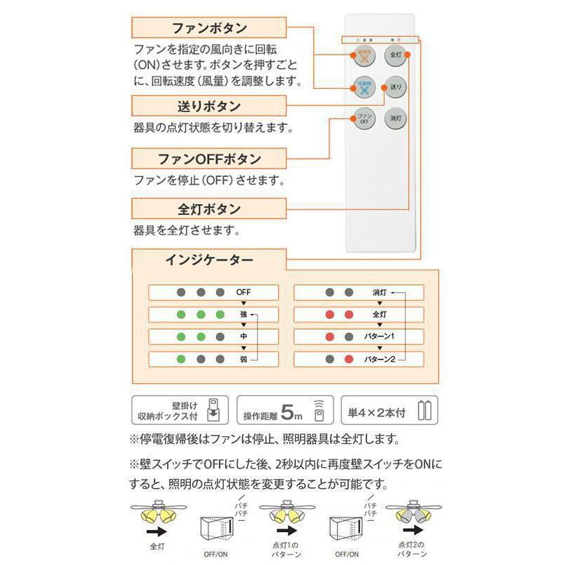 長期保証 薄型 軽量 LED 6灯 明るさ8畳 ダイコー シーリングファン ライト DJE-055｜fan-taro｜04