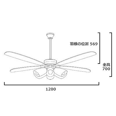 即日発送 長期保証 LED 6灯 明るさ8畳 吹き抜け 傾斜天井 ダイコー シーリングファン ライト DJE-057｜fan-taro｜08