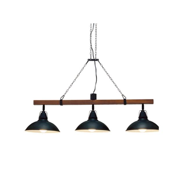 簡易取付 電球色] 3灯 ブラック | インターフォルム製ペンダントライト