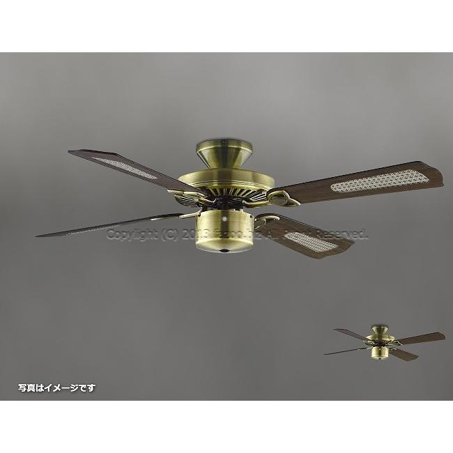 即日発送 長期保証 羽根変更モデル(デザイン：ラタン柄)薄型 軽量 大風量 コイズミ クラシック シーリングファン KCC-049の画像