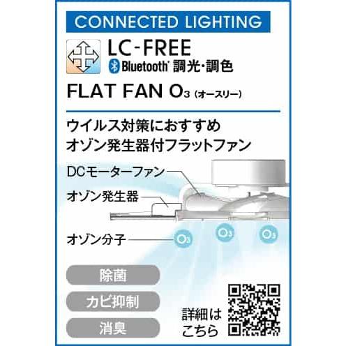 長期保証 FLAT FAN O3 [フラットファン オースリー/ オゾン発生器付]薄型 小型 LED 1灯 調光 DCモーター オーデリック シーリングファン ライト ONE-004_7