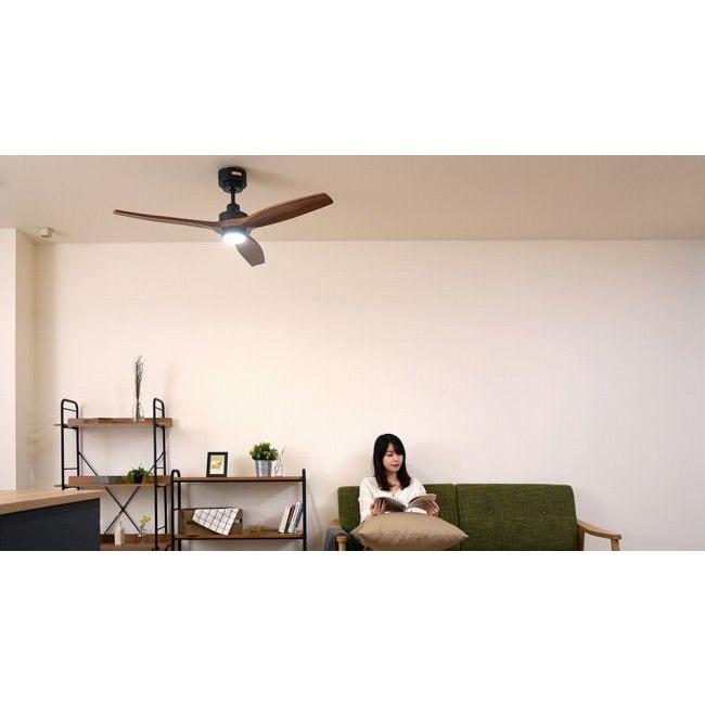 長期保証 JAVALO ELF DCモーター REAL wood blades JE-CF044BK LED 1灯 調光 DCモーター 傾斜天井 ライフオンプロダクツ シーリングファン ライト WCE-037_3