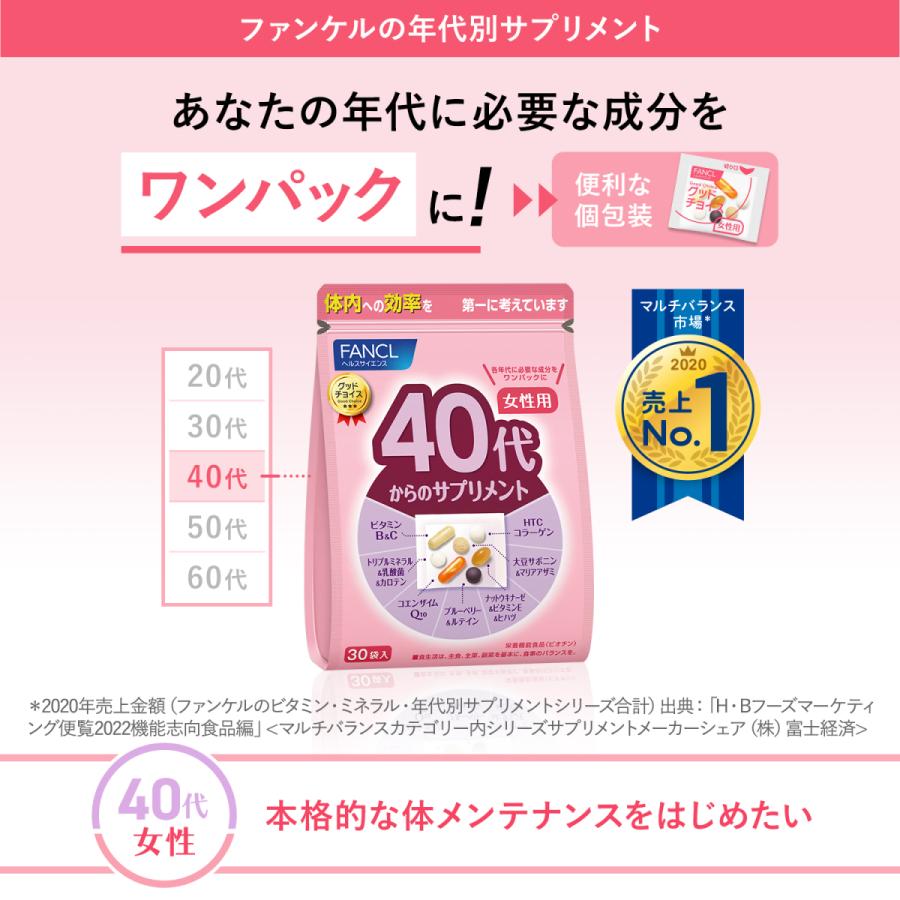 FANCL（ファンケル） 40代からのサプリメント 女性用 栄養機能食品 45