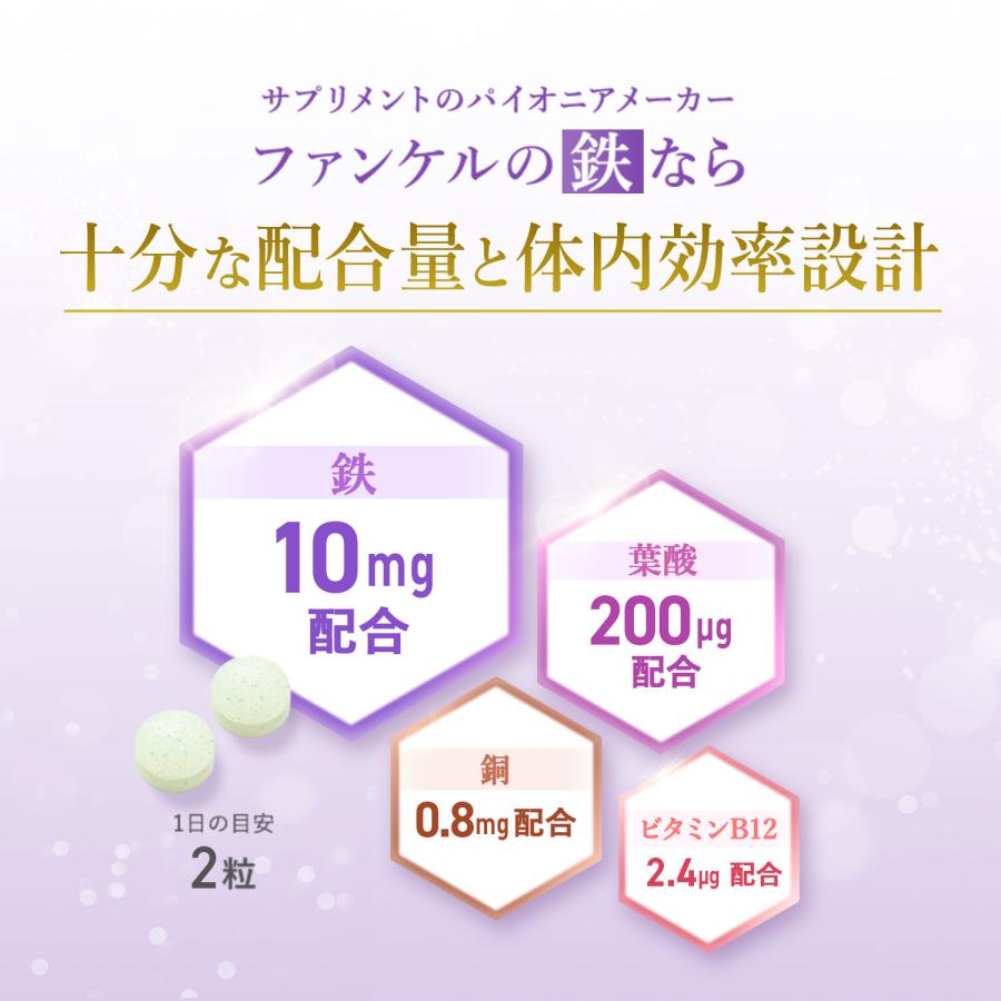 FANCL（ファンケル） 鉄&葉酸 栄養機能食品 90日分 サプリ