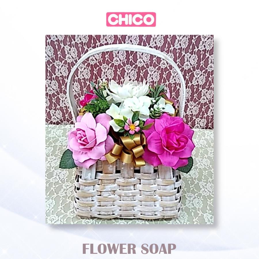 手作り　フラワーソープ 色味:ピンク ３６０度鑑賞可能 石けんのお花 造花 アレンジメント 贈り物 お祝い item no.chico5-0124
