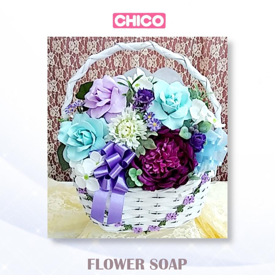 手作り　フラワーソープ 色味:ミント 石けんのお花　造花　アレンジメント　贈り物　お祝い　 item no.chico7-0105