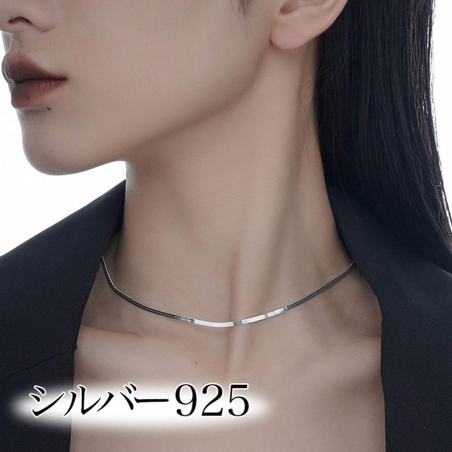 シルバーネックレス　チョーカー　オニキス FLUI オニキスクロスネックレス メンズ シルバー925 ブランド