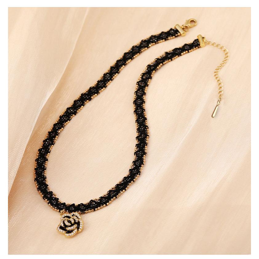 チョーカー ビーズ ショートネックレス レディース ゴールド