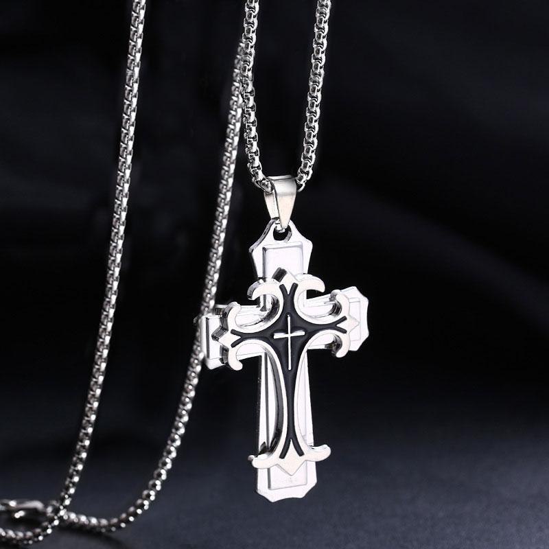 ネックレス 十字架 クロス 十字 プレート メンズ レディース シルバー