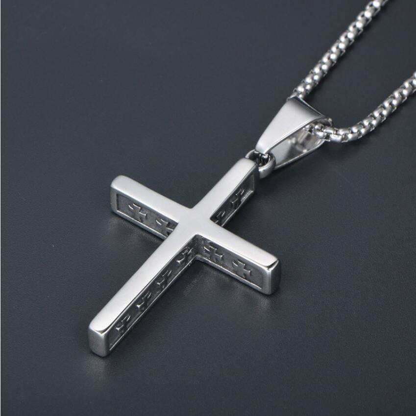 秀逸ネックレス 十字架 クロス かっこいい 十字 ベネチアンチェーン レリーフ ペンダント シルバー メンズ レディース 装飾 模様 柄 メンズアクセサリー ネックレス 十字架 シルバー キリスト カジュアル かっこいい