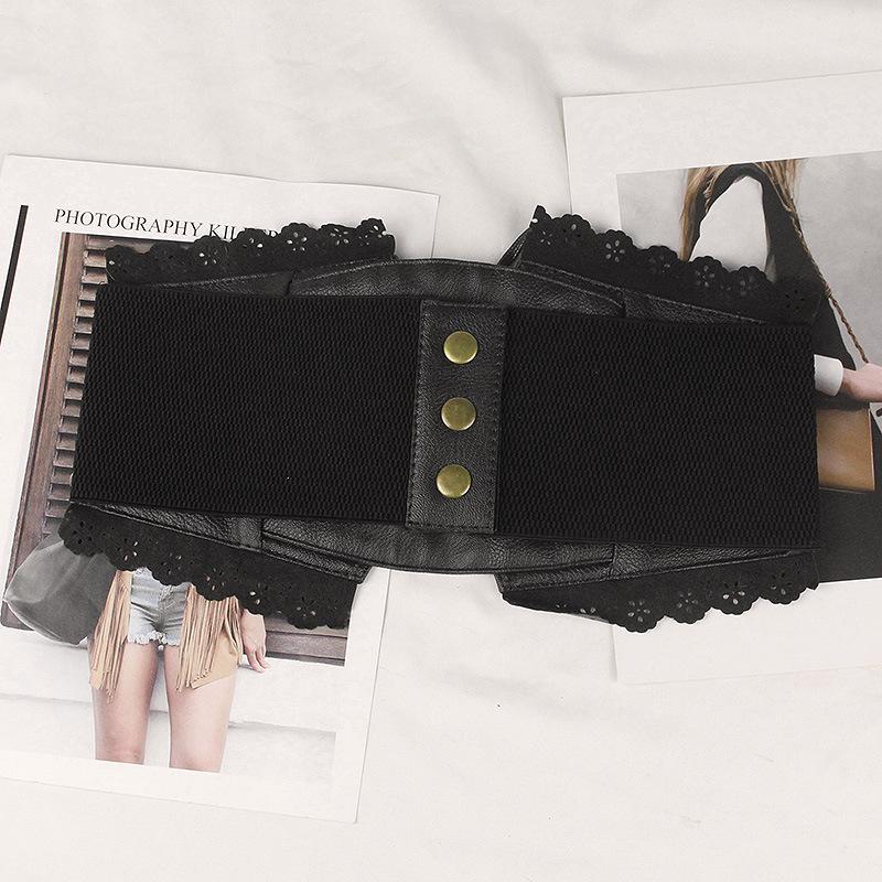 レディース ワイドベルト レザー コルセット ロリータ サッシュベルト