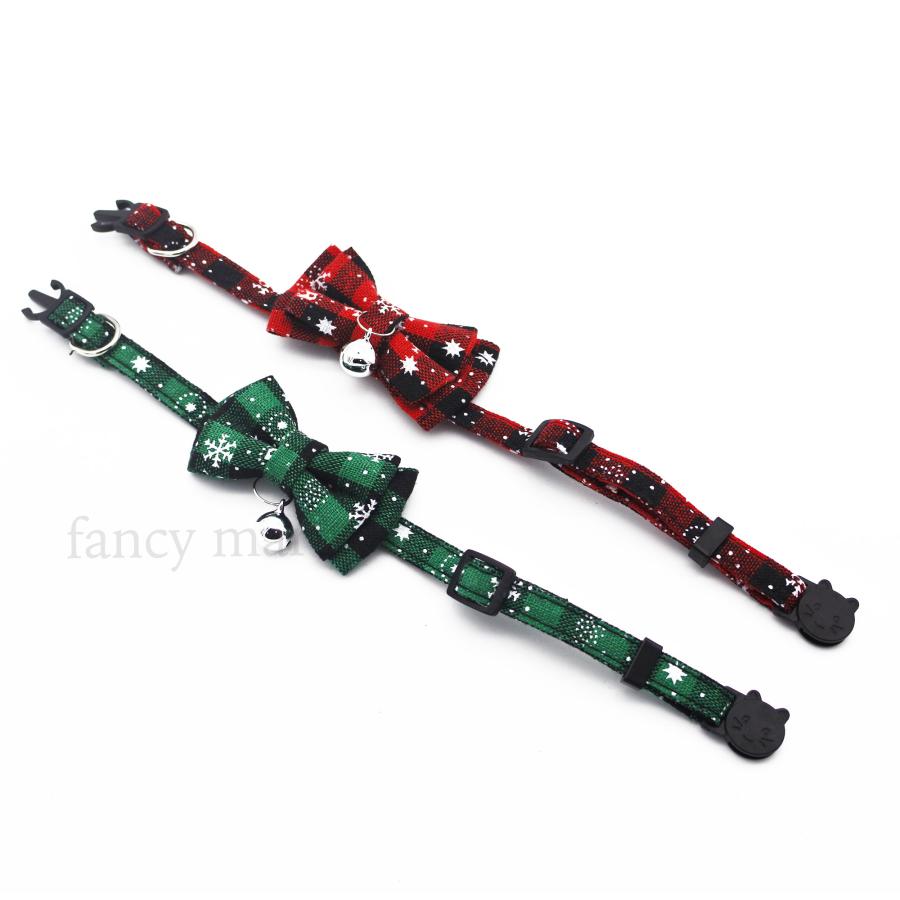 猫 ねこ 猫用 首輪 クリスマス ペット 可愛い リボン セーフティ
