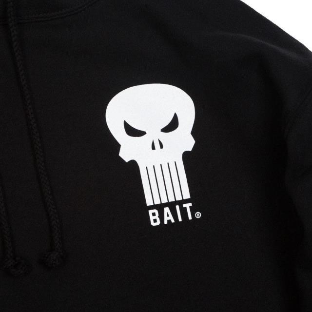 品質満点 Bait 服 Black Hoody Skull Men Punisher Marvel X Bait 服 メンズ ベイト トップス