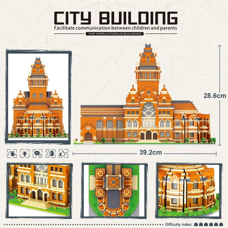 建物セット、ハーバード大学世界的に有名なランドマーク5370 +個のナノミニビルディングブロックキット、子供建設教育DIYおもちゃギフトの画像