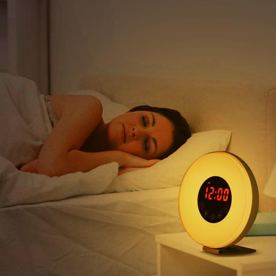 ウォニヤ 目覚ましライト 目覚まし時計 光 Wake Up Light ウェイクアップライト 朝日模擬光目覚まし時計 ベッドサイドランプ 多色変換 日の出＆日没再現ライト_6