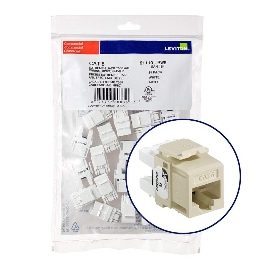 Leviton　Extreme　QuickPortコネクター　Pack　61110-BI6　25