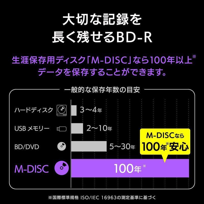 バーベイタムジャパン(Verbatim Japan) M-DISC 長期保存 ブルーレイディスク 1回記録用 BD-R XL 100GB  データ用メディア