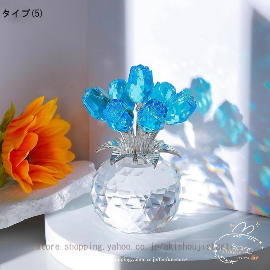 クリスタルバラガラス 置物 オーナメント クリスタル 花 クリスタルバラガラス 置物 オーナメント クリスタル 花