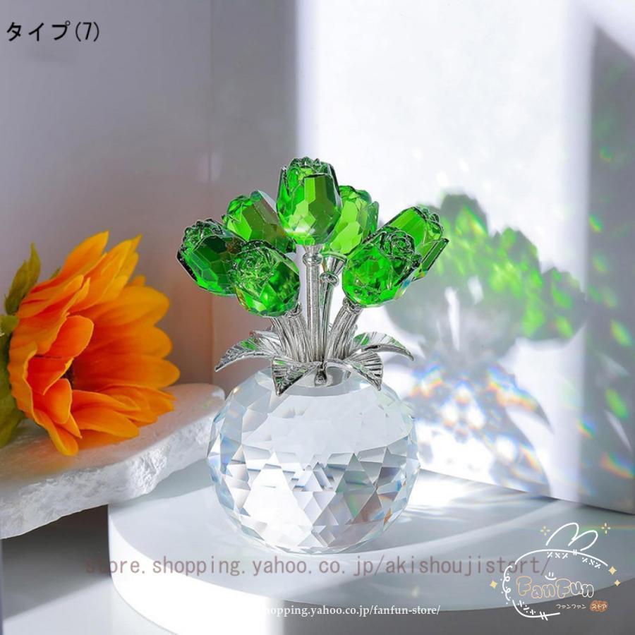 クリスタルバラガラス 置物 オーナメント クリスタル 花 クリスタルバラガラス 置物 オーナメント クリスタル 花