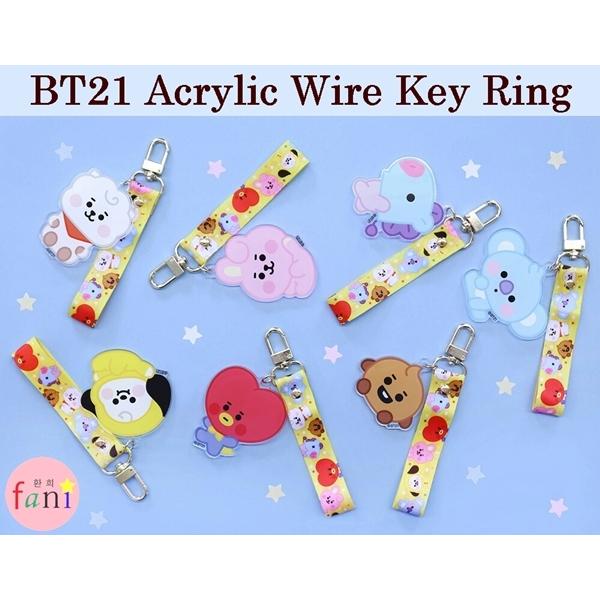 BT21 アクリルワイヤーキーリング / メンバー7種選択別 ACRYLIC WIRE KEY RING｜fani2015