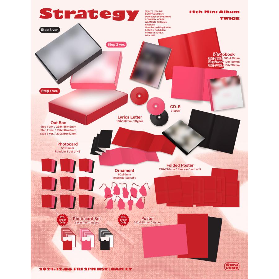 WITHMUU特典フォトカード付き! TWICE - STRATEGY / 14th Mini Album 3 