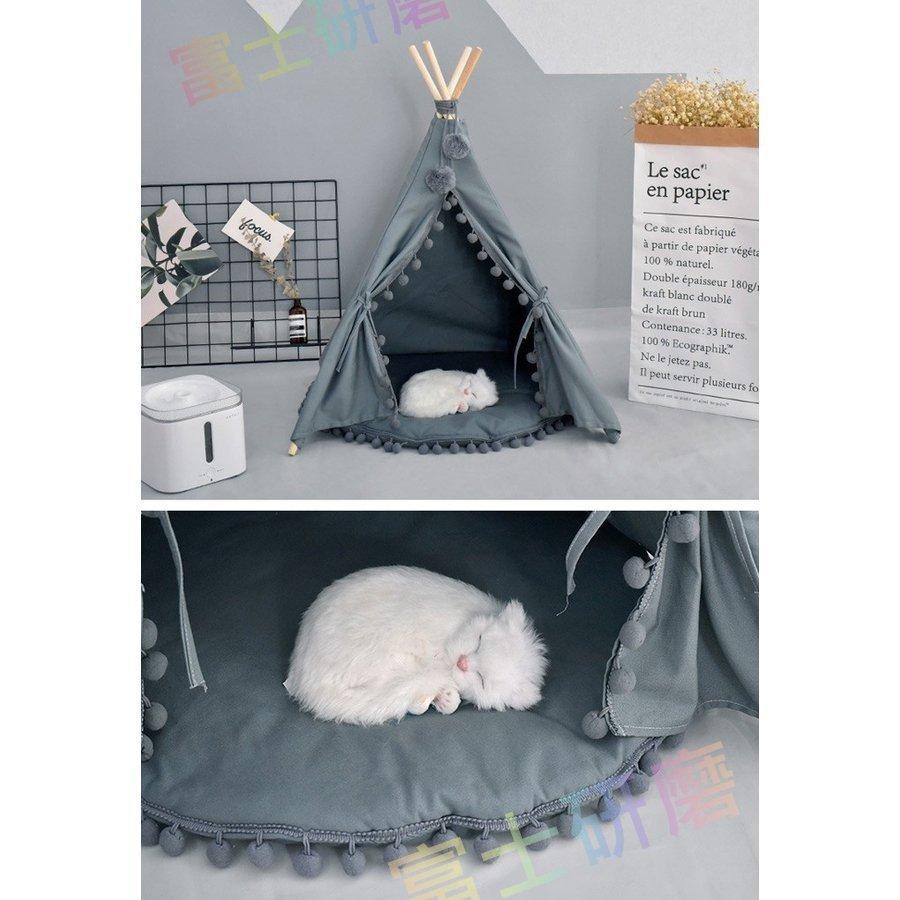 全商品オープニング価格特別価格 ペット用テント クッション付き 犬用 猫用 ペットハウス テント 室内用 ティピーテント ペットテント ペットベッド 犬小屋 中型犬 小型犬 お昼寝 おしゃれ Shipsctc Org