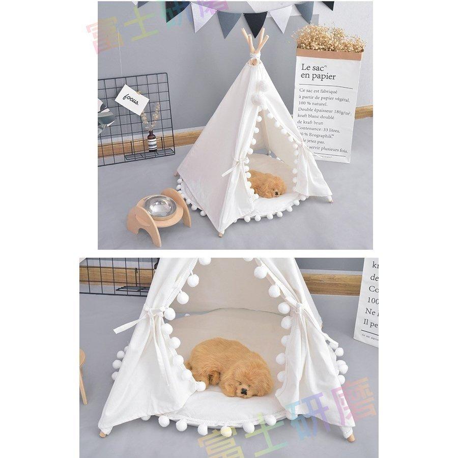 全商品オープニング価格特別価格 ペット用テント クッション付き 犬用 猫用 ペットハウス テント 室内用 ティピーテント ペットテント ペットベッド 犬小屋 中型犬 小型犬 お昼寝 おしゃれ Shipsctc Org
