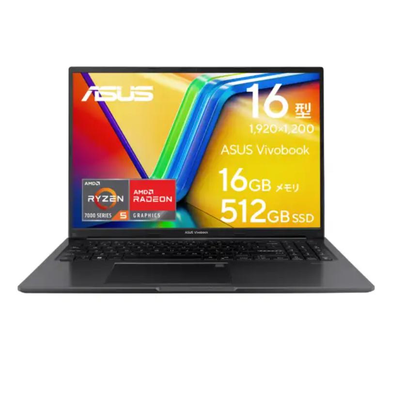 【価格変更】ASUS Vivobook Ryzen5 16GB／512GB ASUS（エイスース） ノートパソコン ASUS Vivobook 16 インディー