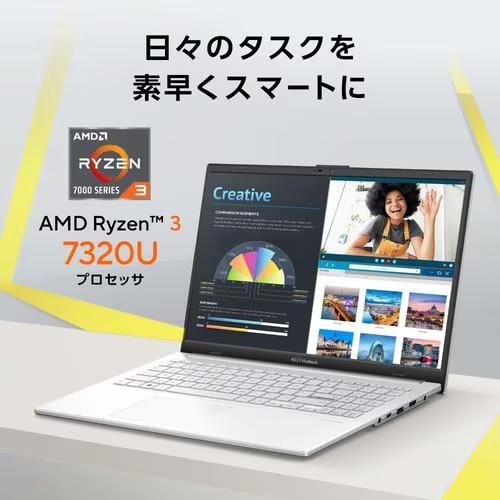 ASUS(エイスース) ノートパソコン Vivobook Go Ryzen 3  /15.6型/SSD:512GB /8GB/Microsoft Office Home and Business 2021の画像