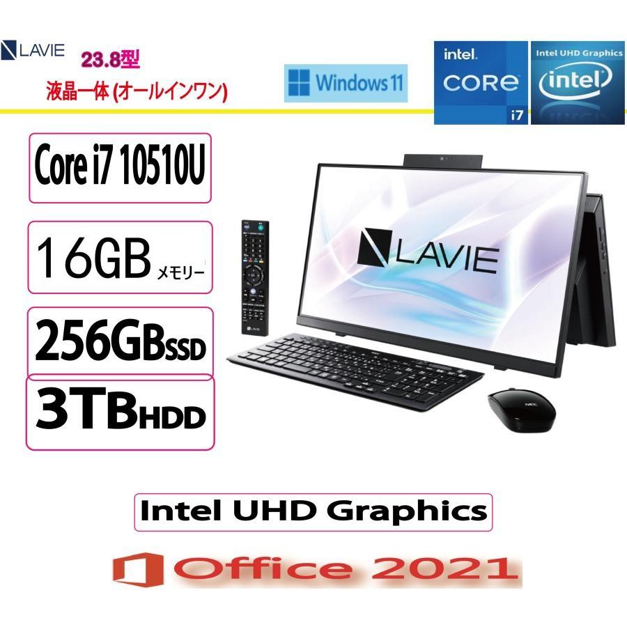 NEC(日本電気) デスクトップパソコン NEC LAVIE Home All-in-one /Core i7/16GB/HDD：3TB SSD：256GB/23.8 型/MS Office 2021/アウトレット品/展示（Yahoo!・販売大玻璃）