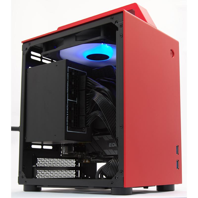 新品  STORM(ストーム) ゲーミングPC STORM コンパクトPC / TS-I5400MT8R (RED) / 両サイドガラスパネル・アルミケース採用 /i5/8GB/500GB/MS Office 2021の画像