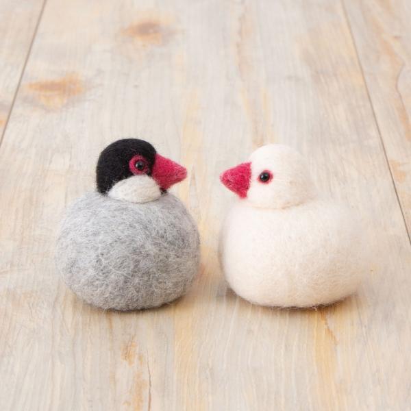 ハマナカ 羊毛フェルト キット ころんともちもちわたちのことり 桜文鳥 
