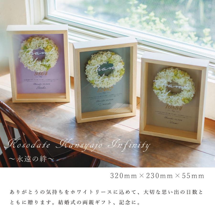 両親贈呈品 子育て感謝状（ジニアリース グリーンブルー