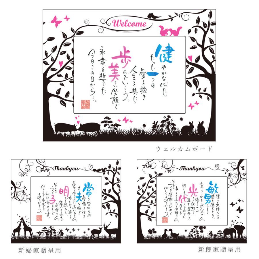 名前 ポエム Happy Family 結婚式 両親 贈呈品 プレゼント ウェルカムボード 結婚祝い 名入れ ギフト セット 3連 家族 動物 アニマル ペア 詩 ネームインポエム Nip Np2402 Fanmary ファンメアリー 通販 Yahoo ショッピング