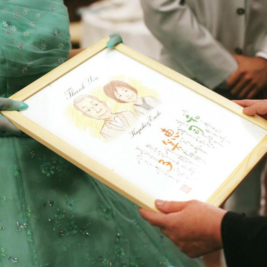 似顔絵 名前 ポエム 2人用似顔絵タイプ 結婚祝い 結婚式