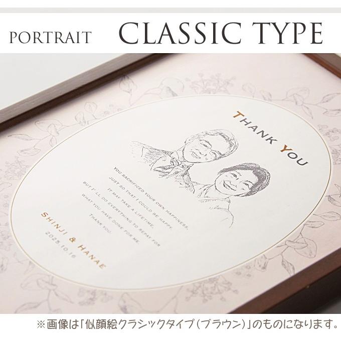 似顔絵クラシックタイプ グリーン プレゼント 結婚式 両親 記念品 似顔絵 名入れ ウェディング ウェルカムアイテム｜fanmary｜03